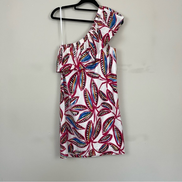 J.CREW TROPICAL FLORAL ONE RUFFLE SHOULDER MINI DRESS SIZE XS - Picture 11 of 13